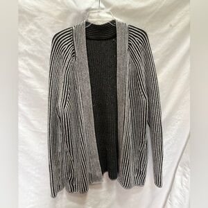 Lululemon Striped Black and Gray cashmere blend Cardigan size 10